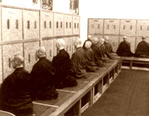 Group meditation at Shasta Abbey