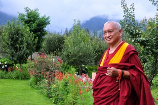 Lama Zopa Rinpoche in Manali, India, July 2013. photograph by Ven Sarah Thresher