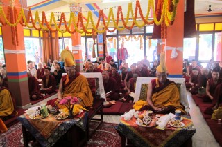 Dagri Rinpoche and Keutsang Rinpoche both took part in the Losar long life puja for Lama Zopa Rinpoche. 