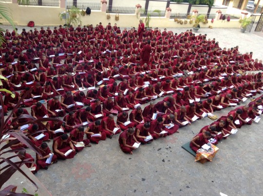 800 young monks of the Serea Je School are offered breakfast daily through the Sera Je Food Fund. Photo courtesy of Sera Je Secondary School  Facebook. 