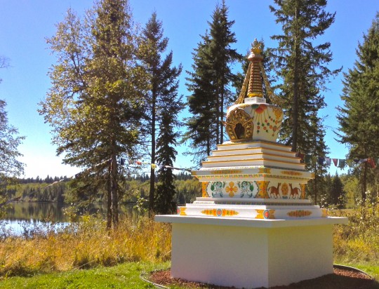 The Stupa for World Peace and Environmental Harmony,  Spokin Lake, B.C., Canada. Photo courtesy of Gendun Drubpa Centre.