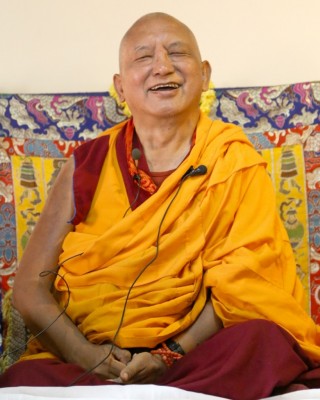 Lama Zopa Rinpoche, Bangalore, India, March 2014. Photo by Ven. Roger Kunsang.