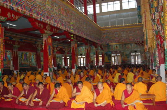 Sera Je Monastery monks performing pujas sponsored by the Puja Fund.