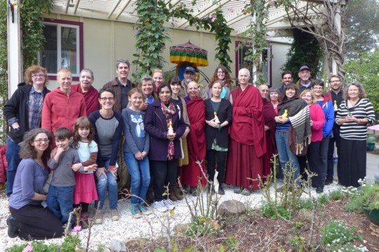 Foundation Service Seminar attendees during visit to Kachoe Dechen Ling, Aptos, California, January 2015. Photo by Laura Miller.