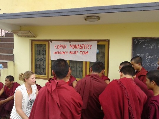 An emergency relief team was established at Kopan Monastery immediately following the earthquake. 