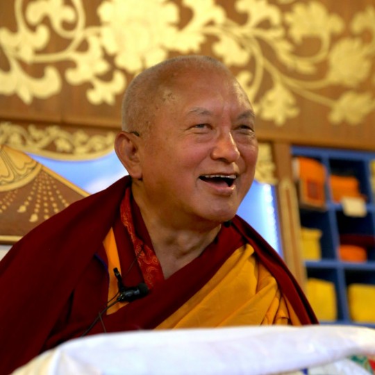 Lama Zopa Rinpoche teaching at Mahamudra Centre, New Zealand, May 2015. Photo by Ven. Thubten Kunsang.