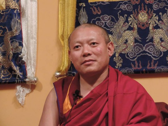 Geshe Ngwang Tenley teaching at Shantideva Meditation Center, New York. Photo courtesty of SMC's Facebook page. 