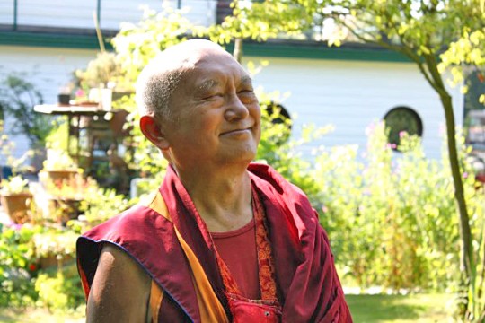 Lama Zopa Rinpoche at Maitreya Instituut, Loenen, Netherlands, July 2015. Photo by Jon Paul Kool.