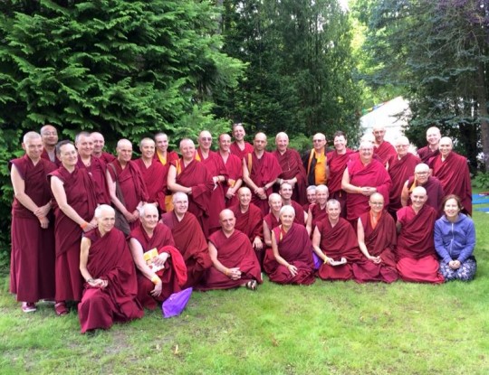 IMI Sangha members at Maitreya Instituut, the Netherlands, July 2015. Photo via IMI on Facebook.