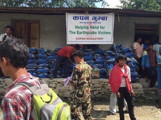 9,135 families and many individuals in the eleven most affected districts of Nepal have been assisted so far by Kopan Helping Hands. 
