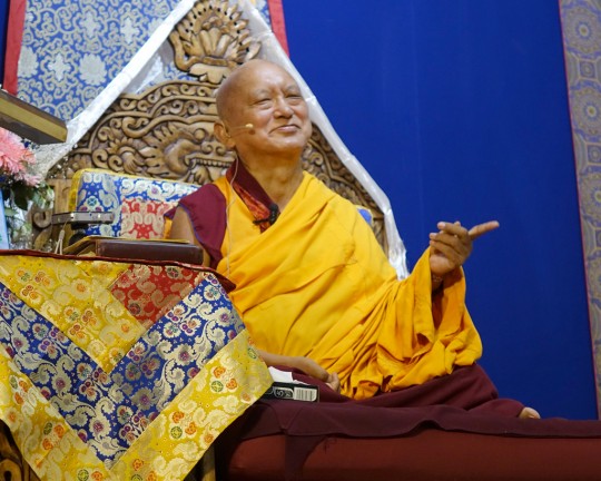 Lama Zopa Rinpoche teaching at the 