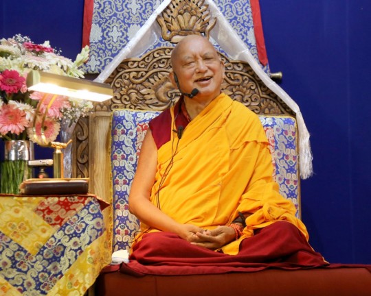 Lama Zopa Rinpoche teaching in Mexico, September 2015. Photo by Ven. Thubten Kunsang.