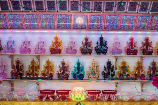 Extensive offerings to Buddha Tara, BAPL, USA. Photo by Chris Majors. 