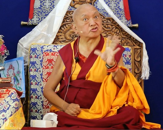 Lama Zopa Rinpoche while teaching in Mexico, September 2015