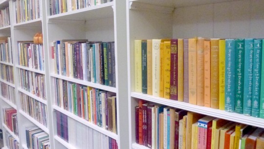 Some of the new library collection, Maitripa College