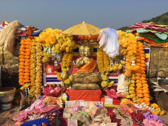 The altar at Vulture's Peak, Rajgir, India, October 2015. Photo courtesy of Ven. Sarah Thresher.