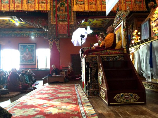 Lama Zopa Rinpoche, Kopan Monastery, Nepal, November 2015. Photo by Ven. Roger Kunsang.