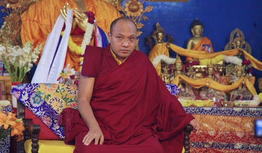His Holiness the Karmapa, Tushita Mahayana Meditation Centre, New Delhi, India, December 2015. Photo courtesy of Ven. Kabir Saxena.