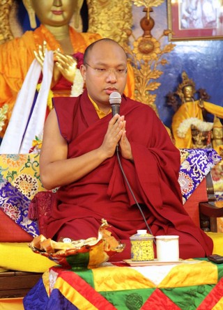 His Holiness the Karmapa, Tushita Mahayana Meditation Centre, New Delhi, India, December 2015. Photo courtesy of Ven. Kabir Saxena.