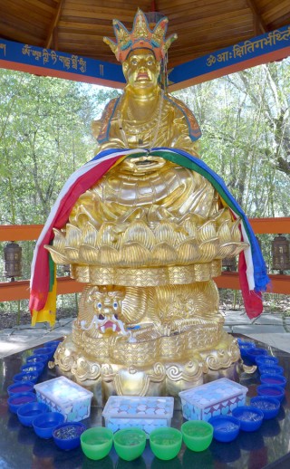 Kshitigarbha statue at Land of Medicine Buddha, US, January 2015. Photo by Laura Miller.