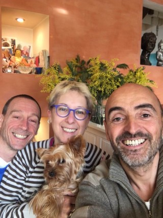 Jérôme, Véronique and Frédéric (and Hampton, their four-legged friend) help manage the new French Translation Office website 