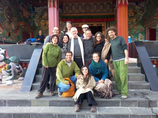 Spanish-speaking course attendees with course leader Don Handrick, Kopan Monastery, Nepal, December 2015