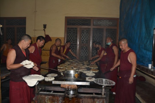 All of the bread had to be cooked on the grill before transporting it to Tashi Lhunpo Monastery. 