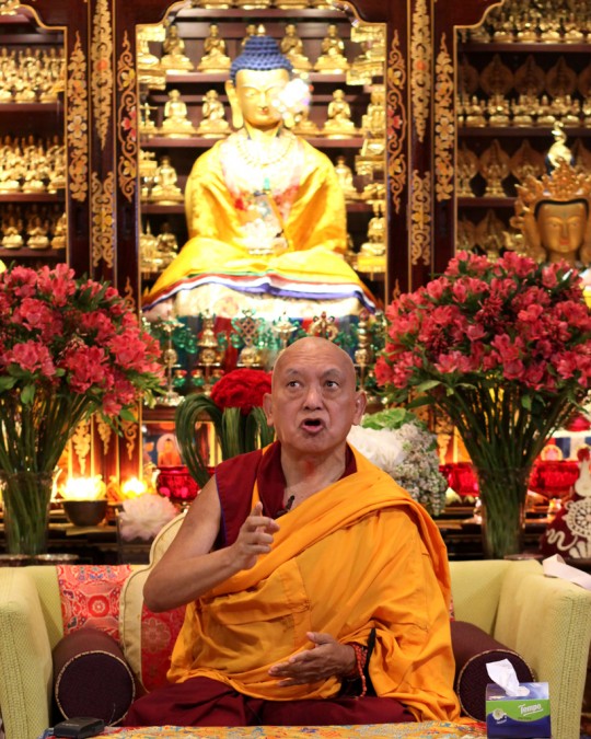 Rinpoche teaching at Cham Tse Ling, Hong Kong, April 2016. Photo by Ven. Lobsang Sherab.