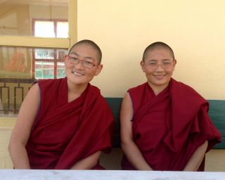 Two Kopan Nuns Take Final Exam for Geshema Degree