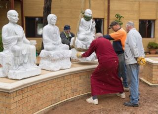 Statues of 18 Arhats Installed at Thubten Shedrup Ling Monastery