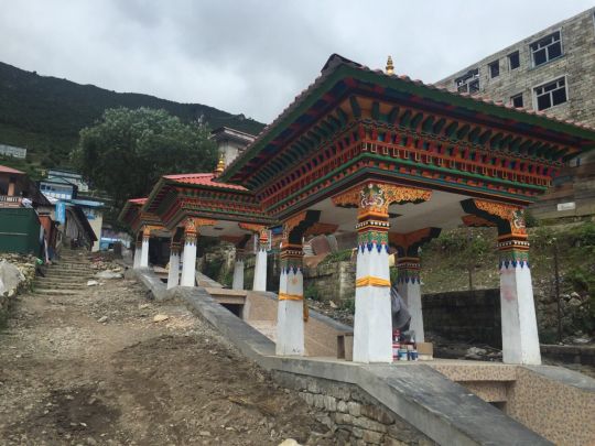 Each of the five prayer wheels will live in these beautiful painted houses. The prayer wheels will turn from downward flowing water, blessing all the water with mantras as it passes.
