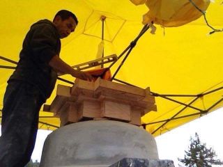 Progress on Land of Medicine Buddha Mahabodhi Stupa Continues