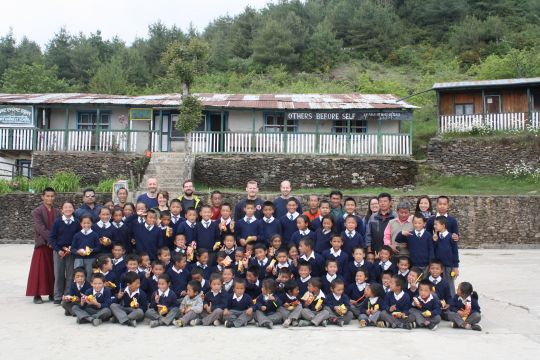 Some of the students of Sagarmatha Secondary School in Chailsa, Nepal. 