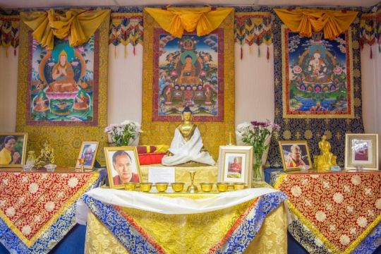 Jamyang Buddhist Centre Leeds altar, August 2017. Photo by Tsanka Petkova. 