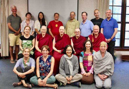 Participants of the FPMT North America Regional Meeting during the Light of the Path Retreat in Black Mountain, North Carolina, US, August 2017. Photo courtesy of Drolkar McCallum. 