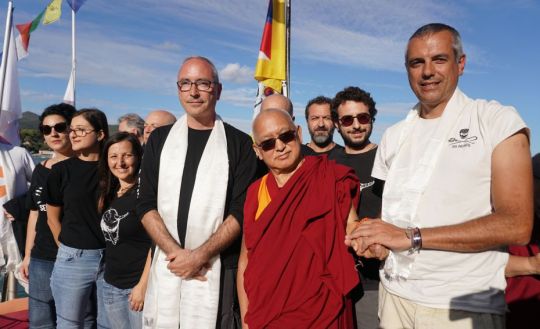 Lama Zopa Rinpoche on Sea Shepherd boat