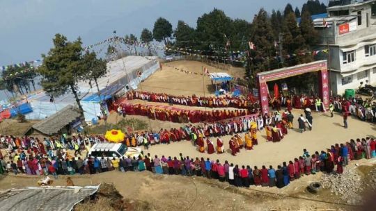 procession lama zopa arrival taplejung nepal 2018
