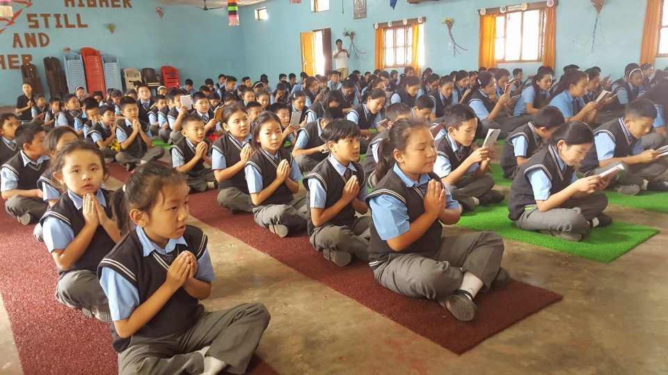 Students of Sambhota Tibetan School Cauvery Valley Project, Bylakuppe, India. 