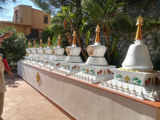 Please Rejoice! Eight Beautiful Stupas Find a Home at Centro Muni Gyana, Italy