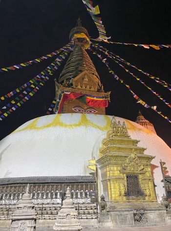 Swayambhu Stupa at night