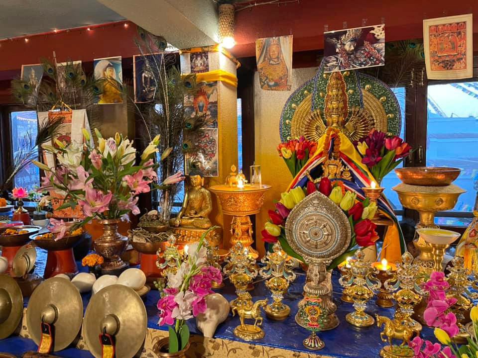 altar with many offerings