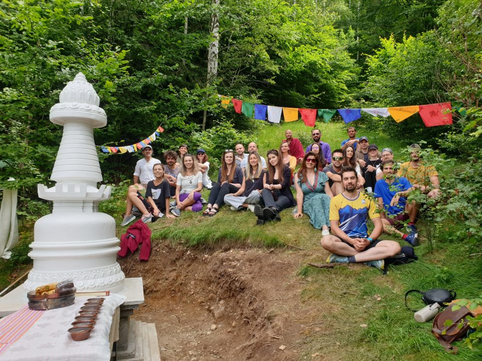 White Mahakala Study Group Builds a Kadampa Stupa in Romania