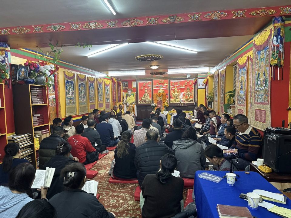 Ogmin Jangchup Sishu Tsogpa, a community association of former Kopan Monastery monks and nuns residing in New York, USA, offered prayers for the 3rd anniversary of Lama Zopa Rinpoche’s parinirvana, April 13, 2026 Credit: Ogmin Jangchup Sishu Tsogpa Facebook page.