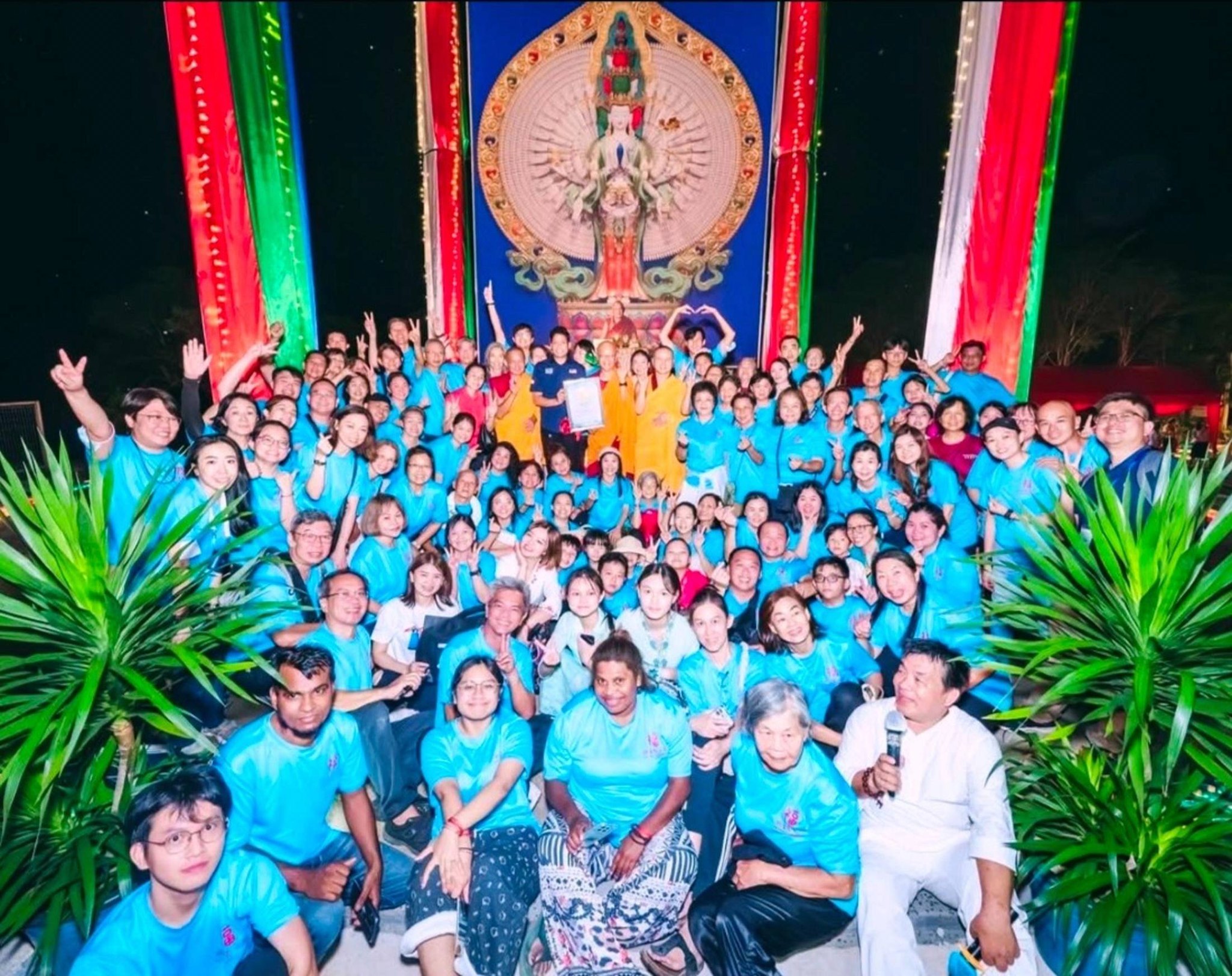 Photo: prayer wheels's volunteers. Photo courtesy of Rinchen Jangsem Ling Retreat Centre Facebook page