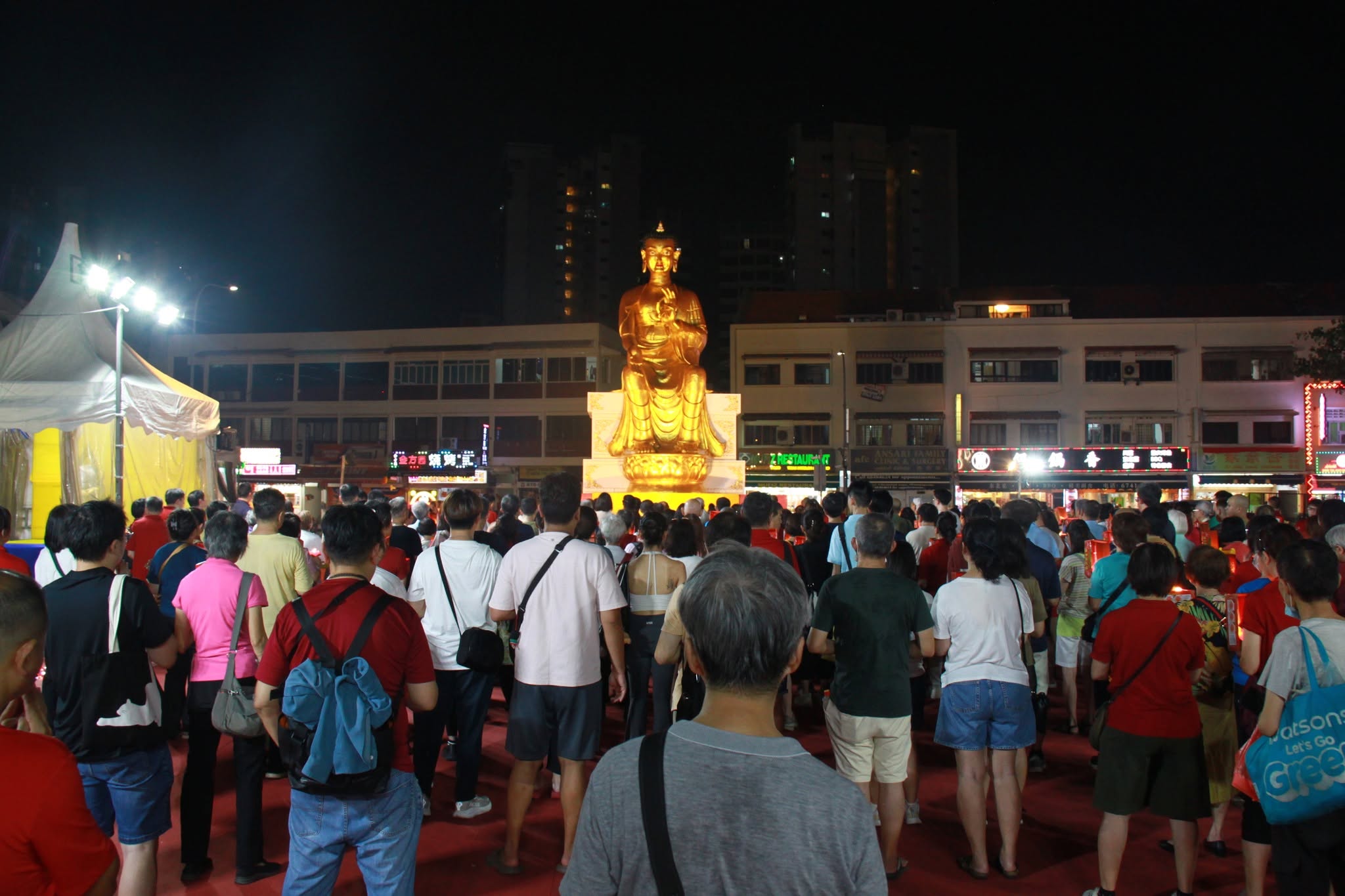30ft (9 meters) Maitreya Statue during Vesak Celebrations 2026, Singapore. Photo courtesy of Amitabha Buddhist Centre.