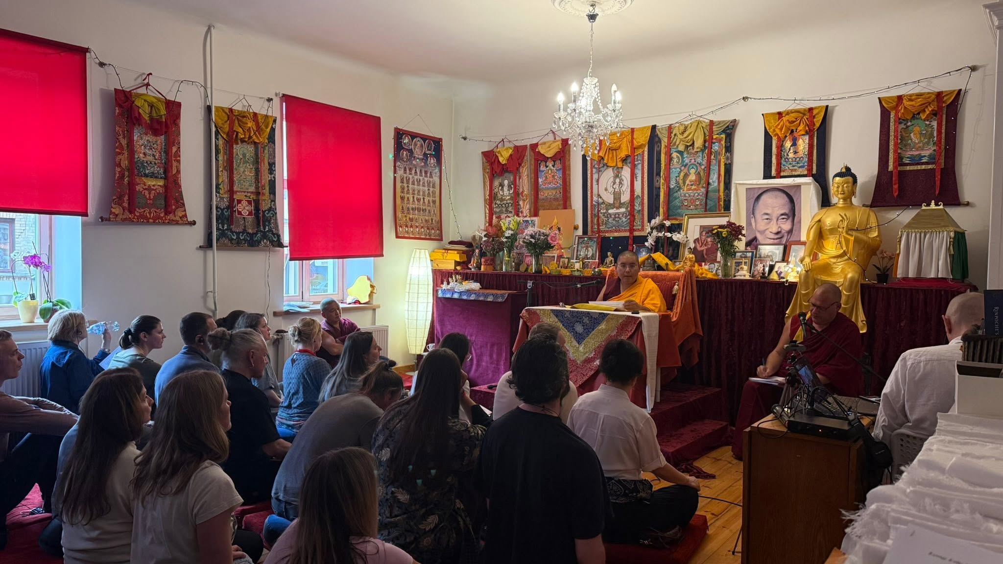 H.E. Ling Rinpoche at at Ganden Buddhist Meditation Center, in Riga, May 2026. Photo Credits of H.E. Ling Rinpoche Facebook page.
