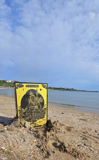 Plaque with the face of Padmasambhava Guru Rinpoche. Romania, Saka Dawa 2026. Photo courtesy of Garden of Maitreya's website