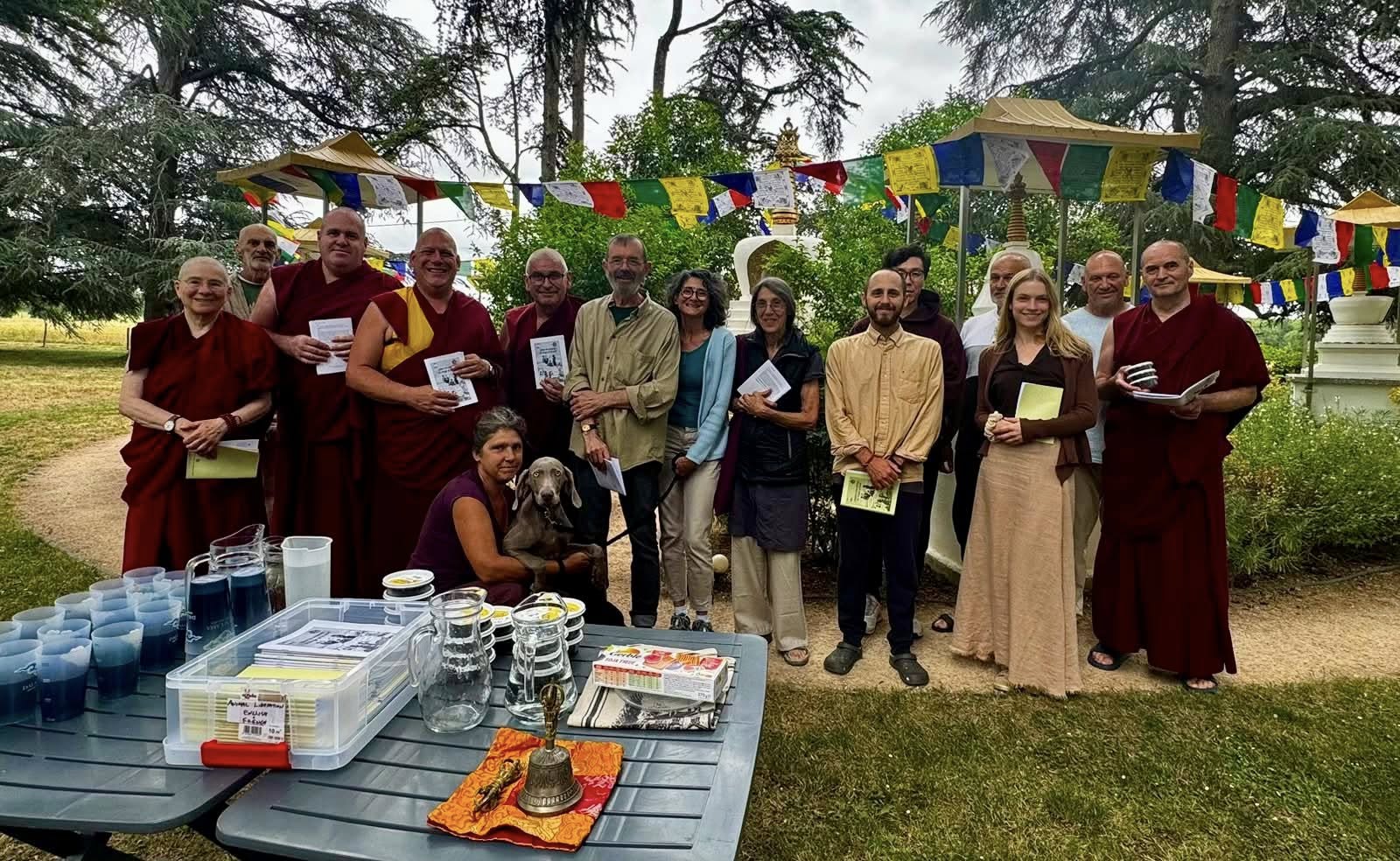 Animal liberation during Saka Dawa at Nalanda Monastery, France, June 2026. Photo courtesy of Nalanda Monastery's Facebook page.