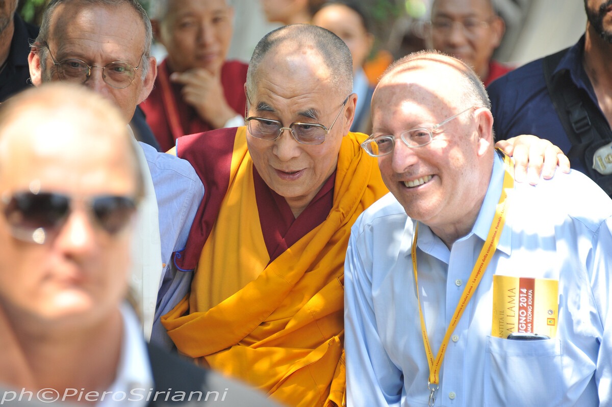 His Holiness the Dalia Lama and Massimo Corona, ILTK, Italy, June 13, 2014. Photo by Piero Sirianni.