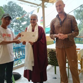 Graduation certificate ceremony for the Lotsawa Rinchen Zangpo Translator Program. Photo courtesy of the Lotsawa Rinchen Zangpo Translator Program Facebook page.